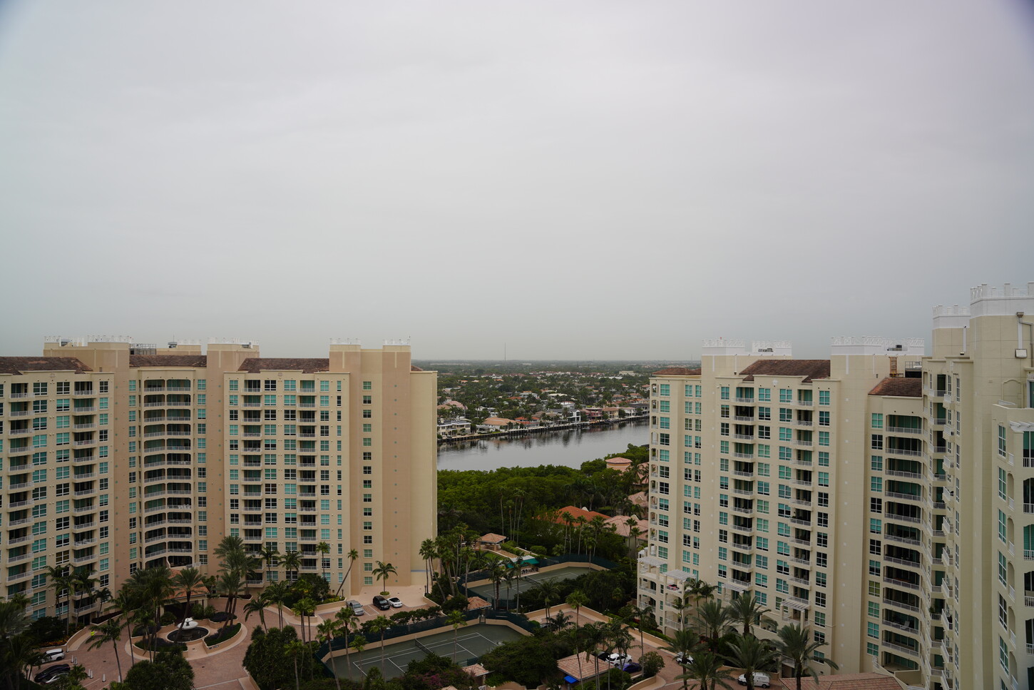 Balcony view of the Boca Raton skyline and intracoastal waterway